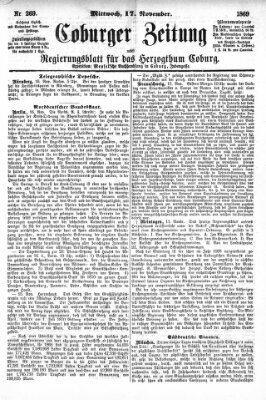 Coburger Zeitung Mittwoch 17. November 1869