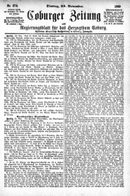 Coburger Zeitung Dienstag 23. November 1869