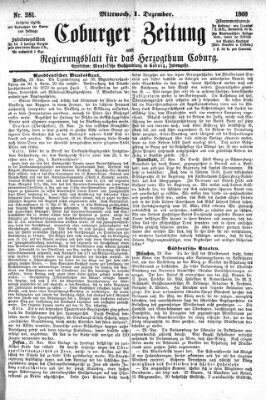 Coburger Zeitung Mittwoch 1. Dezember 1869