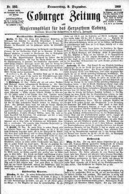 Coburger Zeitung Donnerstag 2. Dezember 1869