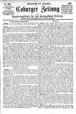 Coburger Zeitung Samstag 11. Dezember 1869