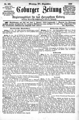 Coburger Zeitung Montag 27. Dezember 1869