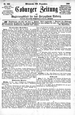 Coburger Zeitung Mittwoch 29. Dezember 1869