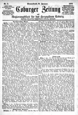 Coburger Zeitung Samstag 8. Januar 1870