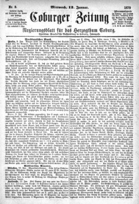 Coburger Zeitung Mittwoch 12. Januar 1870