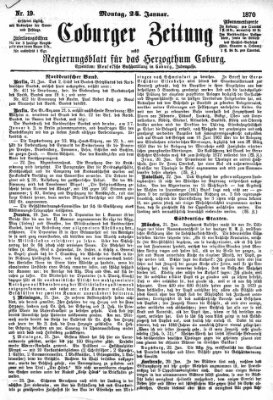 Coburger Zeitung Montag 24. Januar 1870