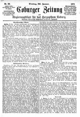 Coburger Zeitung Dienstag 25. Januar 1870