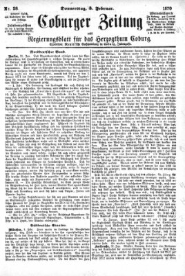 Coburger Zeitung Donnerstag 3. Februar 1870