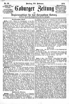 Coburger Zeitung Freitag 11. Februar 1870