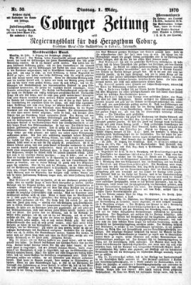 Coburger Zeitung Dienstag 1. März 1870