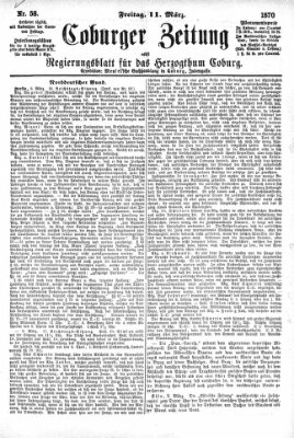 Coburger Zeitung Freitag 11. März 1870