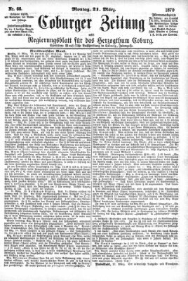 Coburger Zeitung Montag 21. März 1870