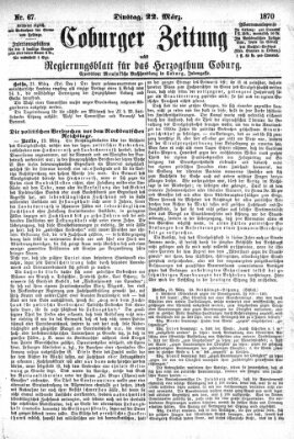 Coburger Zeitung Dienstag 22. März 1870