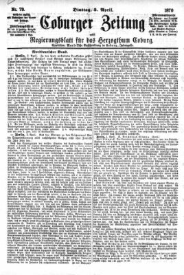 Coburger Zeitung Dienstag 5. April 1870