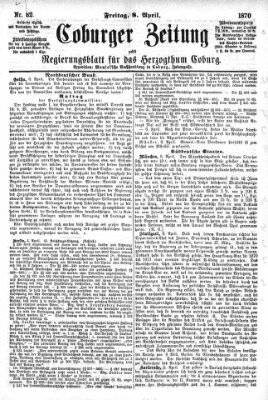 Coburger Zeitung Freitag 8. April 1870