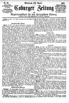 Coburger Zeitung Mittwoch 13. April 1870