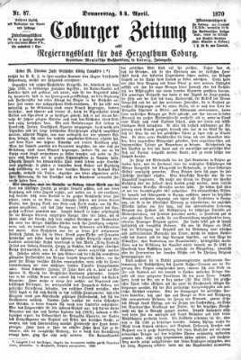 Coburger Zeitung Donnerstag 14. April 1870