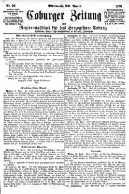 Coburger Zeitung Mittwoch 20. April 1870