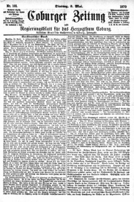 Coburger Zeitung Dienstag 3. Mai 1870