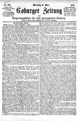 Coburger Zeitung Montag 9. Mai 1870