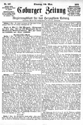 Coburger Zeitung Dienstag 10. Mai 1870