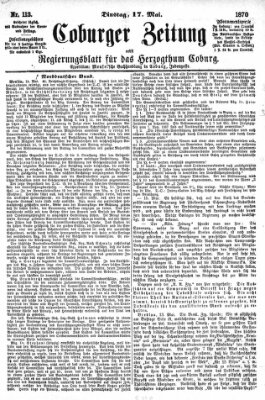 Coburger Zeitung Dienstag 17. Mai 1870