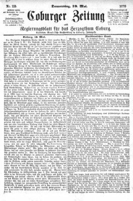 Coburger Zeitung Donnerstag 19. Mai 1870