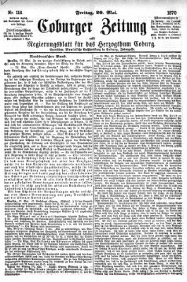 Coburger Zeitung Freitag 20. Mai 1870