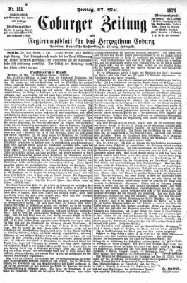 Coburger Zeitung Freitag 27. Mai 1870