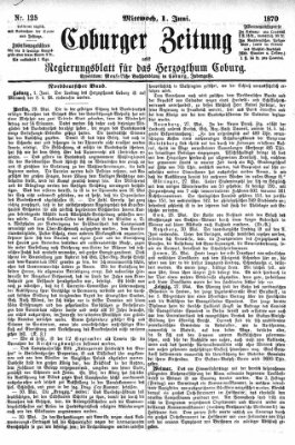 Coburger Zeitung Mittwoch 1. Juni 1870