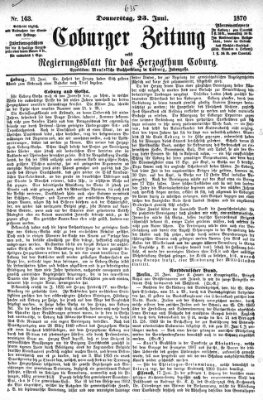 Coburger Zeitung Donnerstag 23. Juni 1870