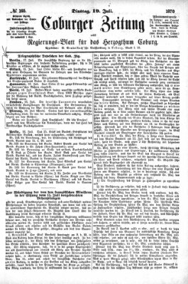 Coburger Zeitung Dienstag 19. Juli 1870