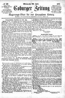 Coburger Zeitung Mittwoch 20. Juli 1870