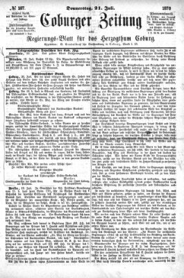 Coburger Zeitung Donnerstag 21. Juli 1870