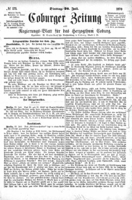 Coburger Zeitung Dienstag 26. Juli 1870