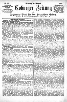 Coburger Zeitung Montag 8. August 1870