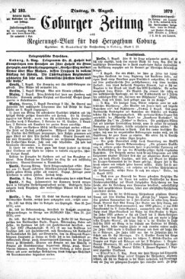 Coburger Zeitung Dienstag 9. August 1870