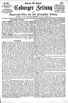 Coburger Zeitung Freitag 19. August 1870