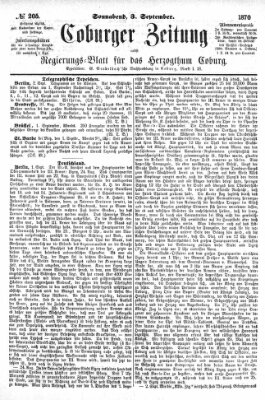 Coburger Zeitung Samstag 3. September 1870