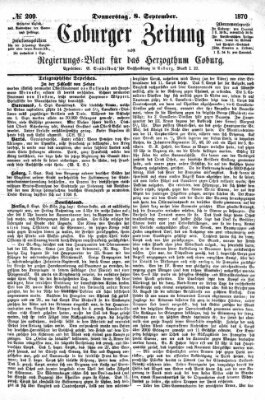 Coburger Zeitung Donnerstag 8. September 1870