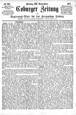 Coburger Zeitung Freitag 23. September 1870