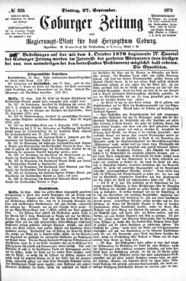 Coburger Zeitung Dienstag 27. September 1870