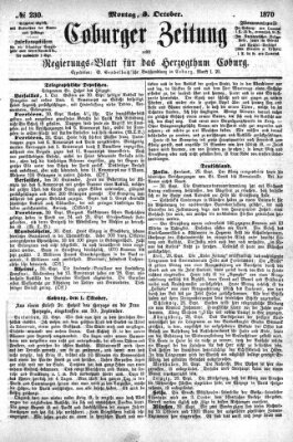 Coburger Zeitung Montag 3. Oktober 1870