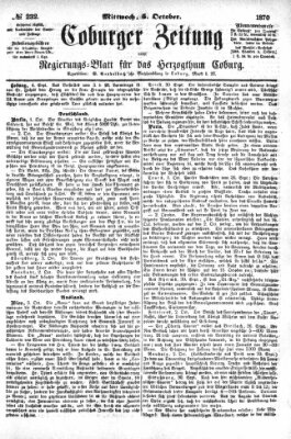 Coburger Zeitung Mittwoch 5. Oktober 1870