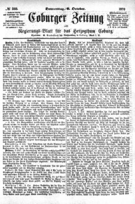 Coburger Zeitung Donnerstag 6. Oktober 1870