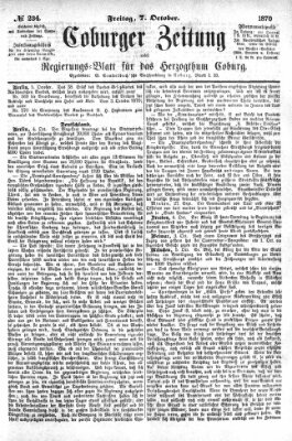 Coburger Zeitung Freitag 7. Oktober 1870