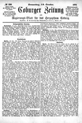 Coburger Zeitung Donnerstag 13. Oktober 1870