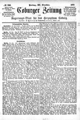 Coburger Zeitung Freitag 21. Oktober 1870