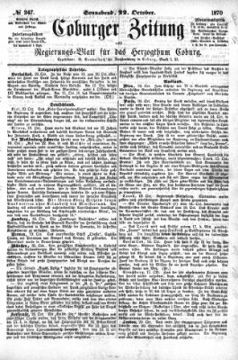 Coburger Zeitung Samstag 22. Oktober 1870