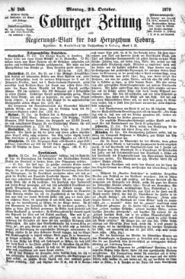 Coburger Zeitung Montag 24. Oktober 1870